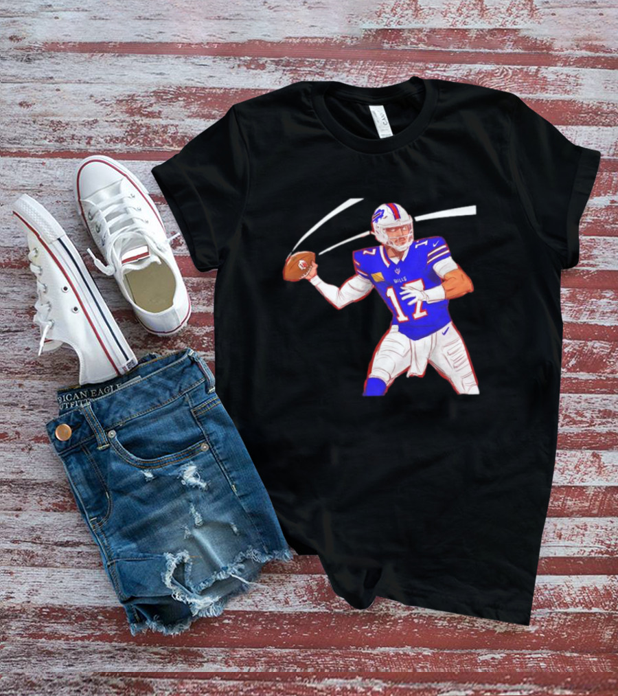 Josh Allen Buffalo Bills Victory Monday Cartoon Football Player T-Shirt