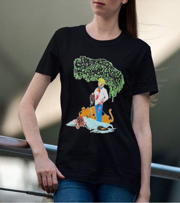 Sanguisugabogg Groovy Horror Parody Fred And Shaggy Scooby-Doo Scene T-Shirt