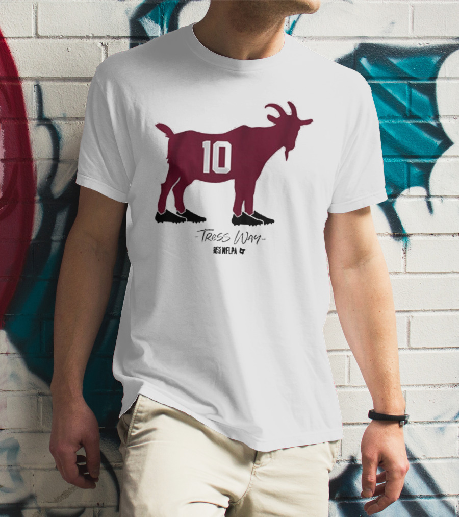 Tress Way 10 Punt Goat Washington Commanders NFLPA T-Shirt
