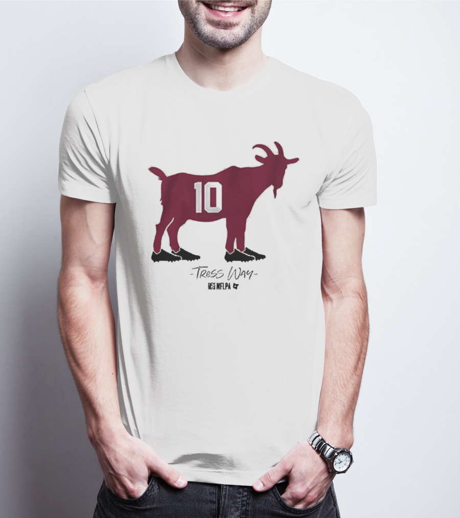 Tress Way 10 Punt Goat Washington Commanders NFLPA T-Shirt