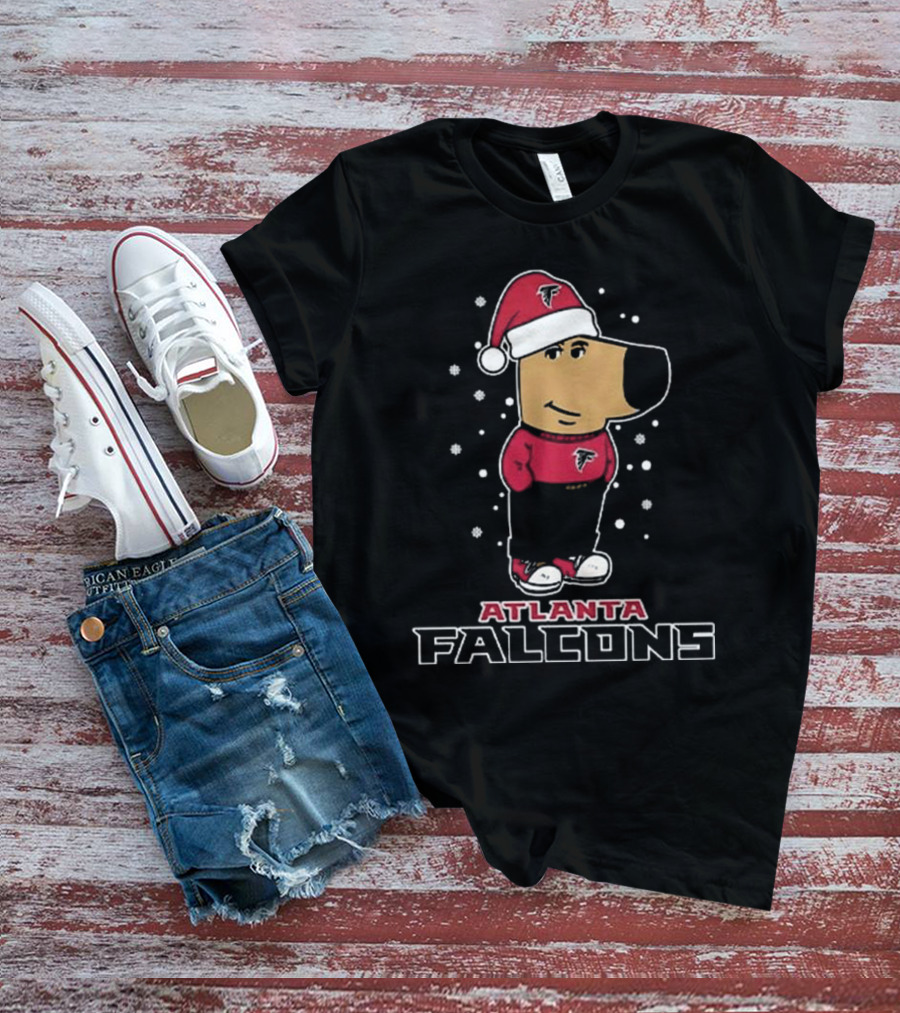 Atlanta Falcons Christmas Chill Guy In Santa Hat T-Shirt