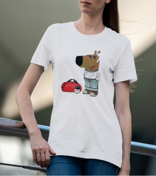 Chill Guy Dog With Gym Bag And Pre-workout Supplement T-Shirt