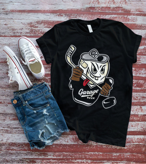 Garage Beer Can Hockey Player T-Shirt