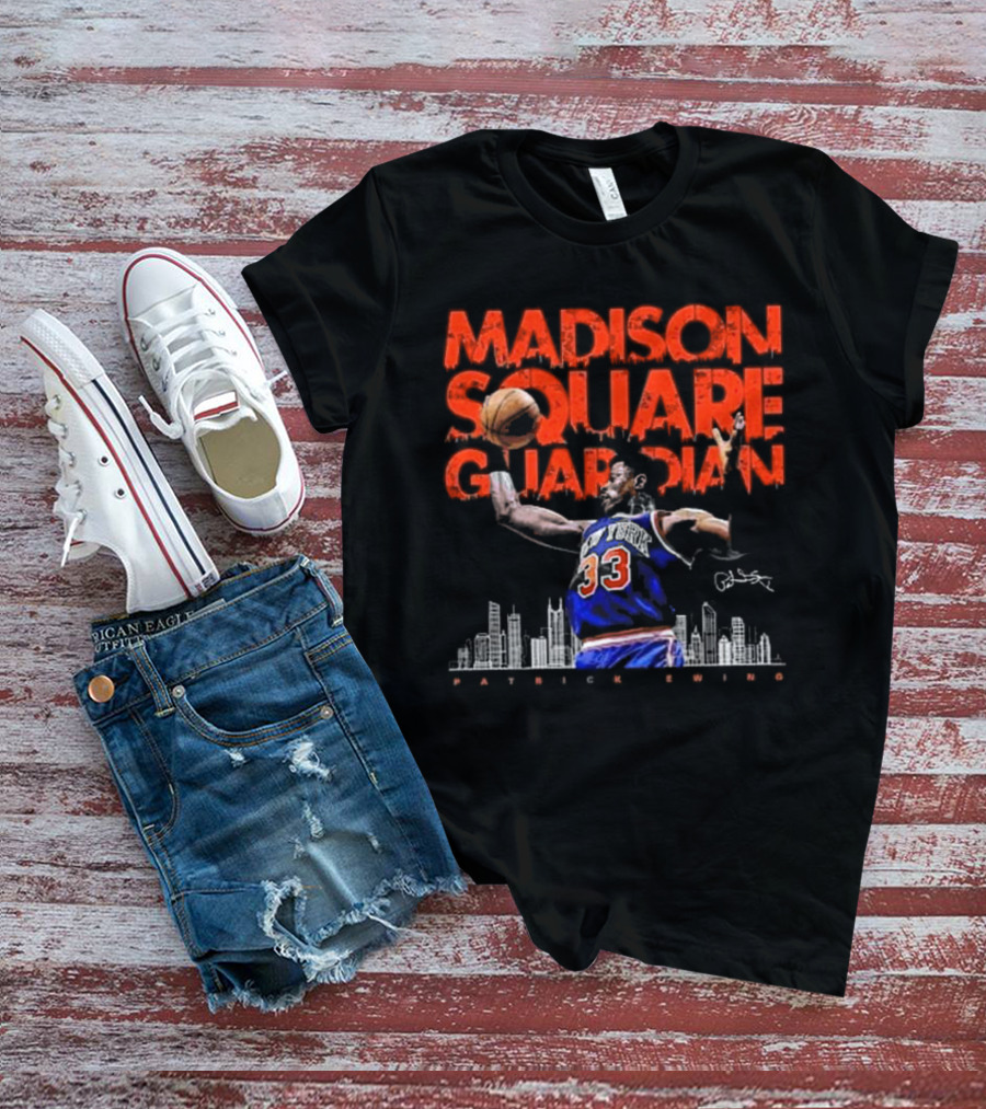 Patrick Ewing Madison Square Guardian New York Knicks Signature T-Shirt