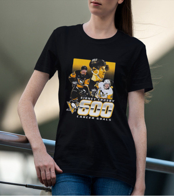 Sidney Crosby Pittsburgh Penguins 600 Career Goals NHL Achievement T-Shirt