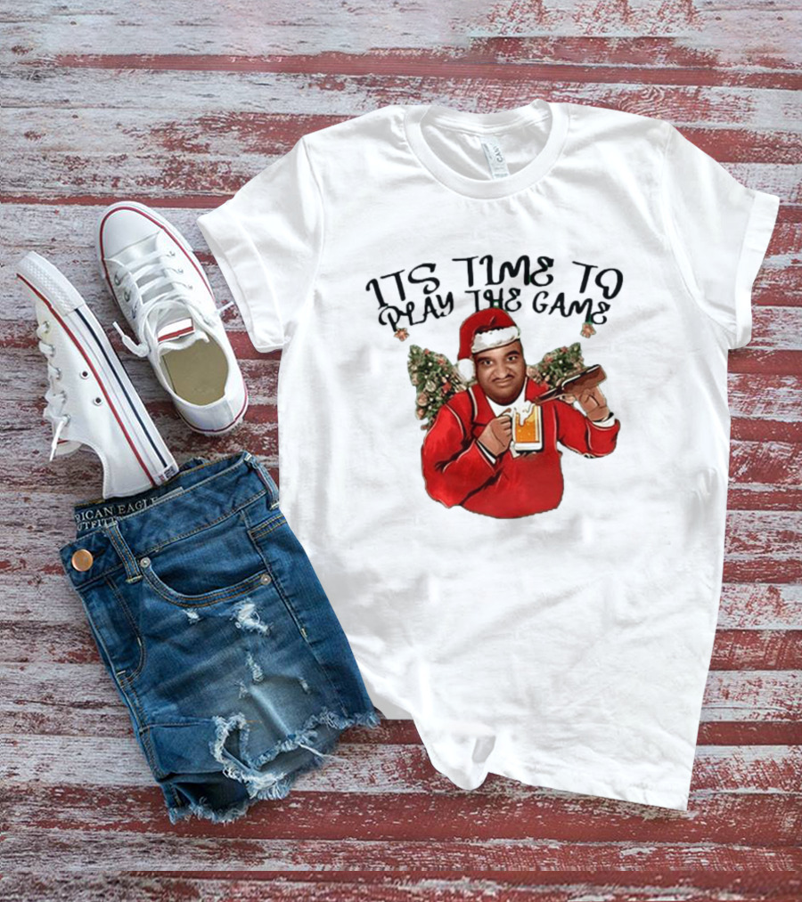 Marc Anderson It's Time To Play The Game Christmas Beer Santa T-Shirt