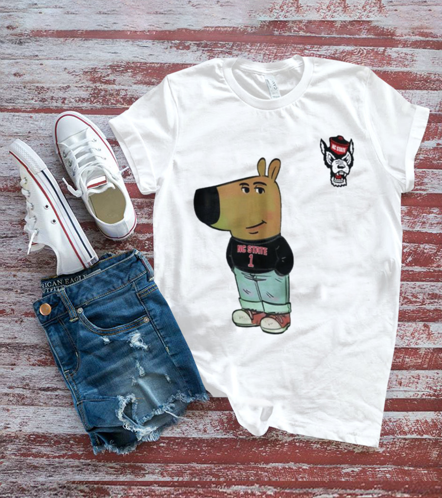 NC State Wolfpack Chill Guy Bear In Jersey And Jeans T-Shirt