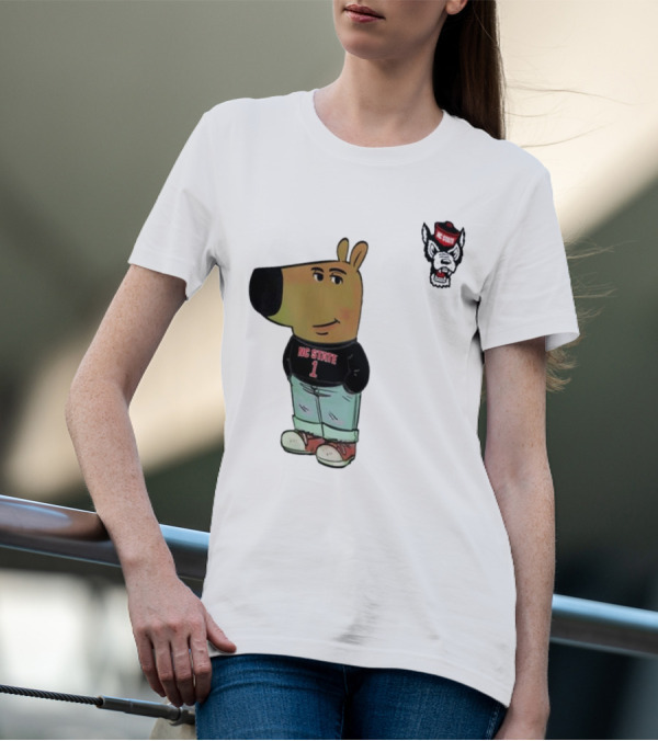 NC State Wolfpack Chill Guy Bear In Jersey And Jeans T-Shirt