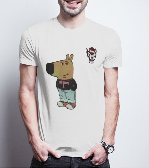 NC State Wolfpack Chill Guy Bear In Jersey And Jeans T-Shirt