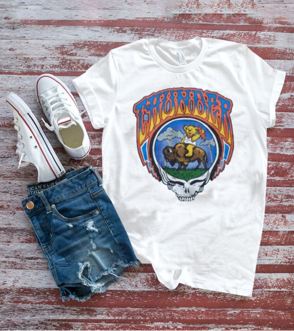 Oklahoma City Thunder Grateful Dead Bear On Buffalo With Skull T-Shirt