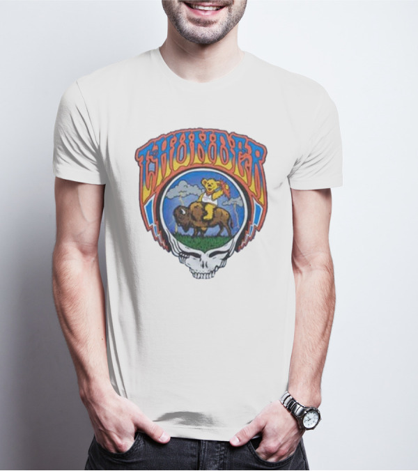 Oklahoma City Thunder Grateful Dead Bear On Buffalo With Skull T-Shirt