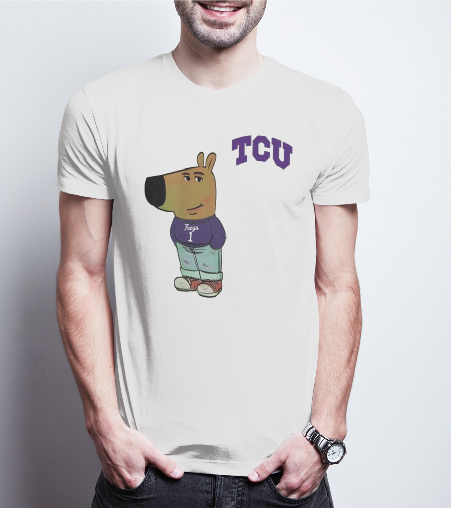 TCU Horned Frogs Chill Guy Cartoon Character In Frogs Jersey T-Shirt