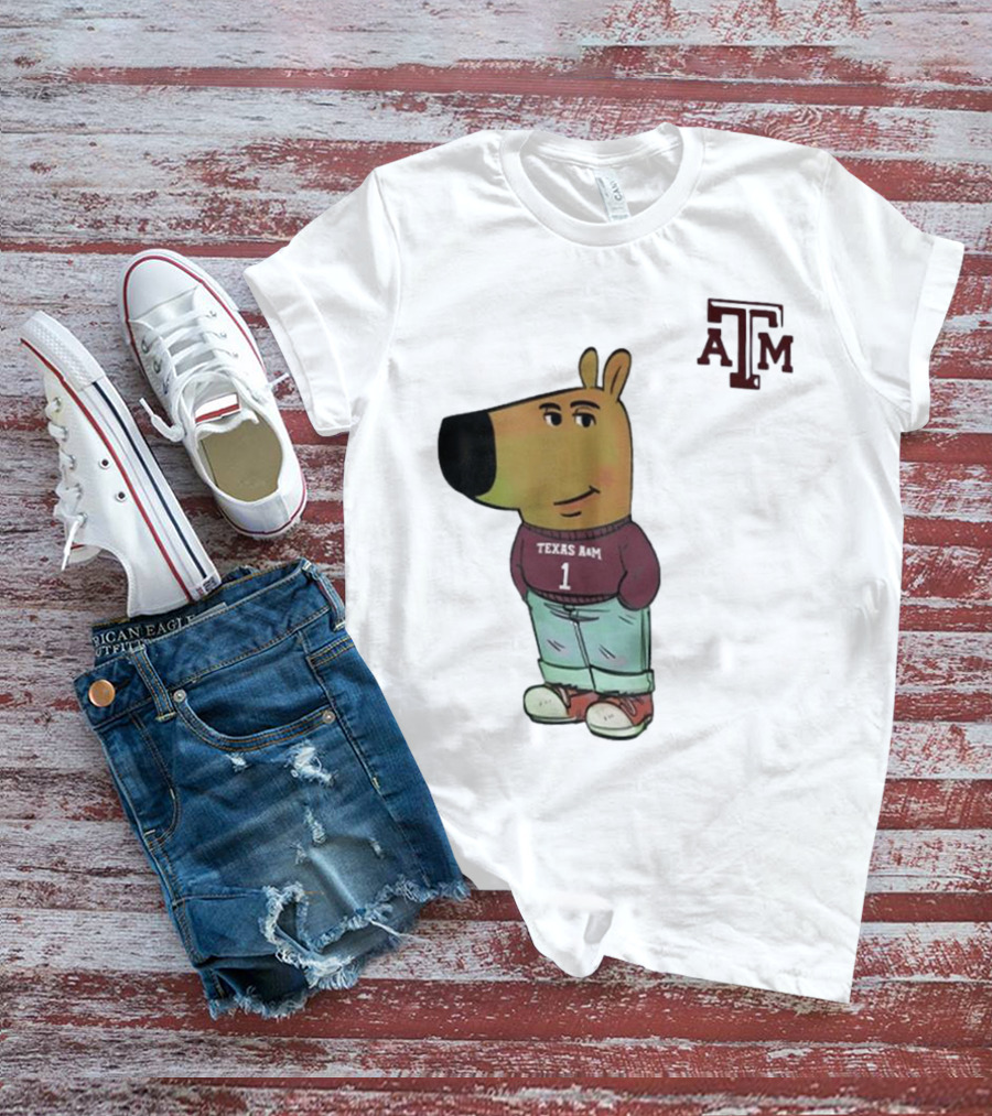 Texas A&M Aggies Chill Guy Character With A&M Logo And Jersey T-Shirt