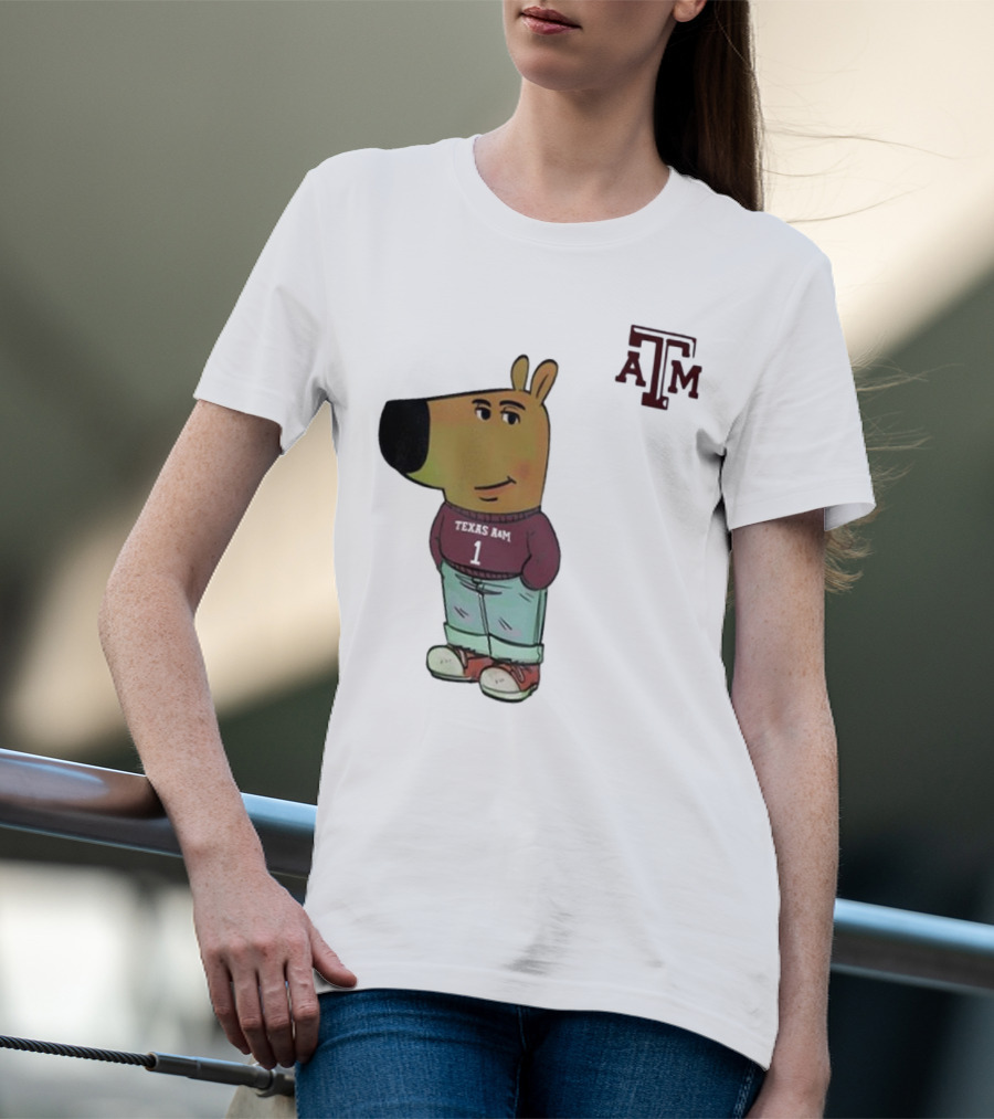 Texas A&M Aggies Chill Guy Character With A&M Logo And Jersey T-Shirt