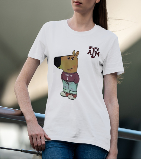 Texas A&M Aggies Chill Guy Character With A&M Logo And Jersey T-Shirt