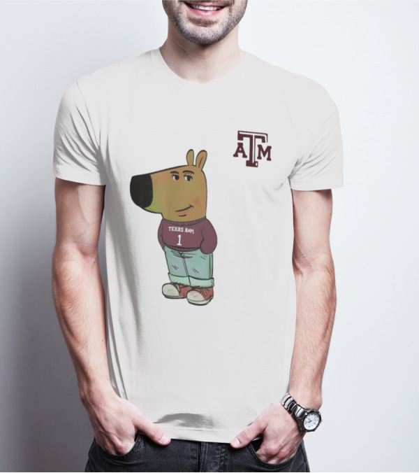 Texas A&M Aggies Chill Guy Character With A&M Logo And Jersey T-Shirt