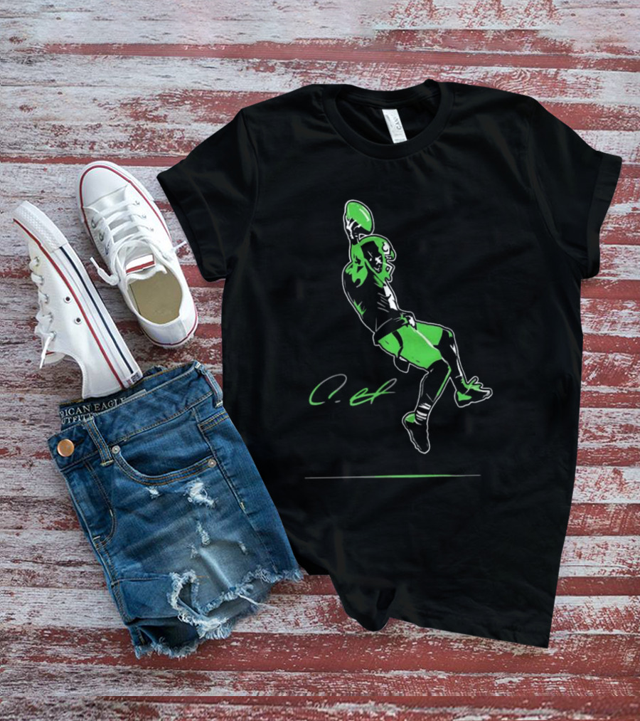 Coby Bryant Legendary Green Football Celebration Signature T-Shirt