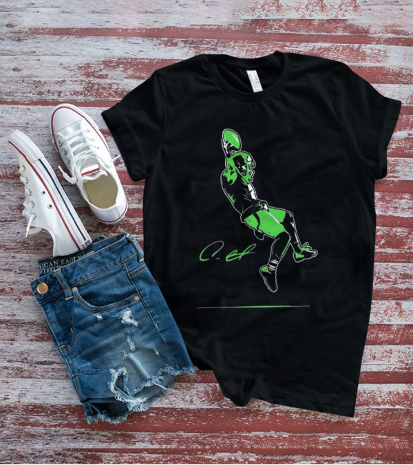 Coby Bryant Legendary Green Football Celebration Signature T-Shirt