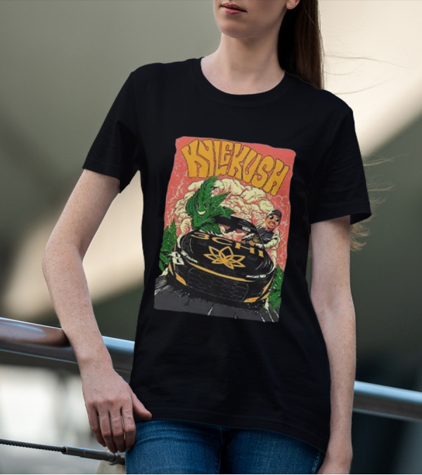 KYLE KUSH WEED RACING CAR SMOKING CLOUDS CHARACTER T-Shirt