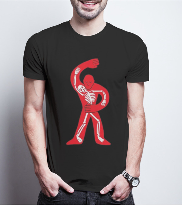 Lord Huron Dancing Skeleton Red Figure Hugging Skeleton T-Shirt
