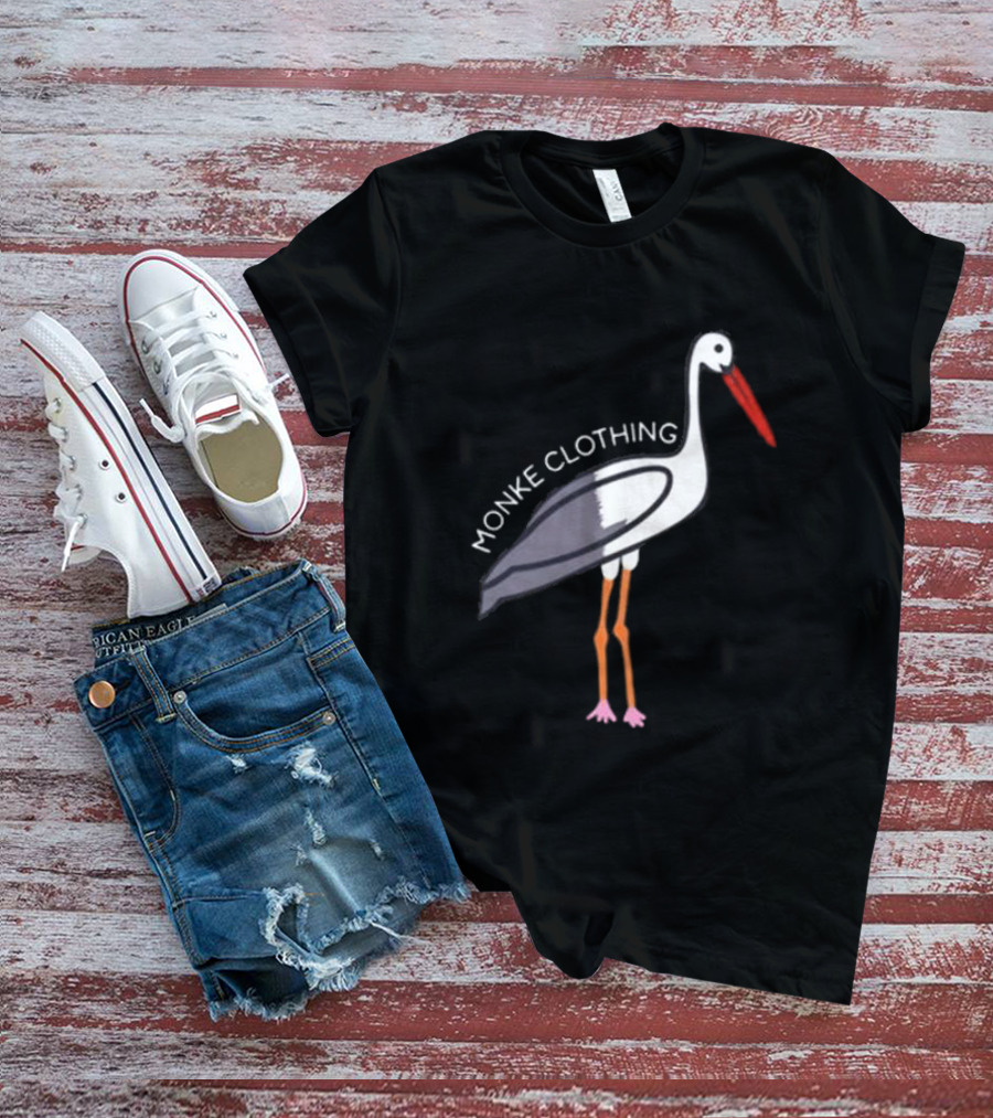 Monke Clothing Stork Woven Design With Stork T-Shirt
