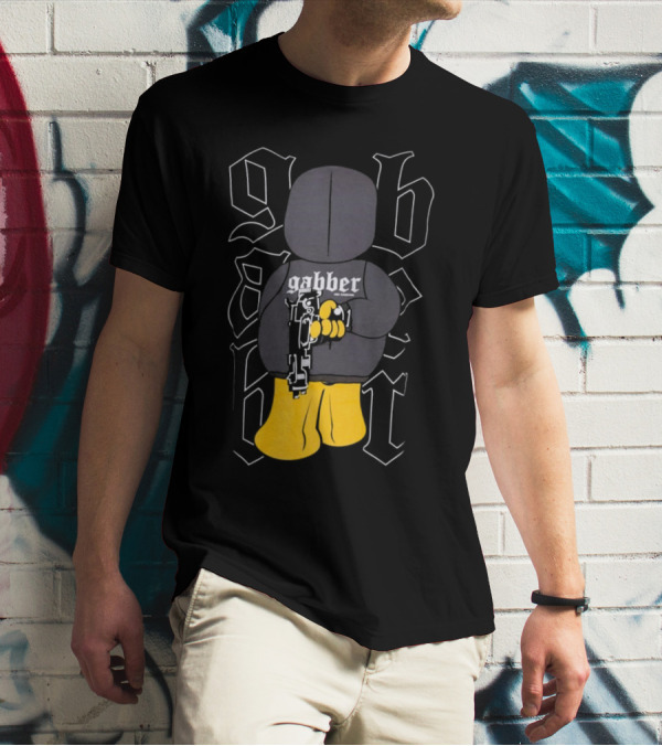 Paul Elstak Gabber Wanna Play Iconic Gabber Character With Toy Gun T-Shirt