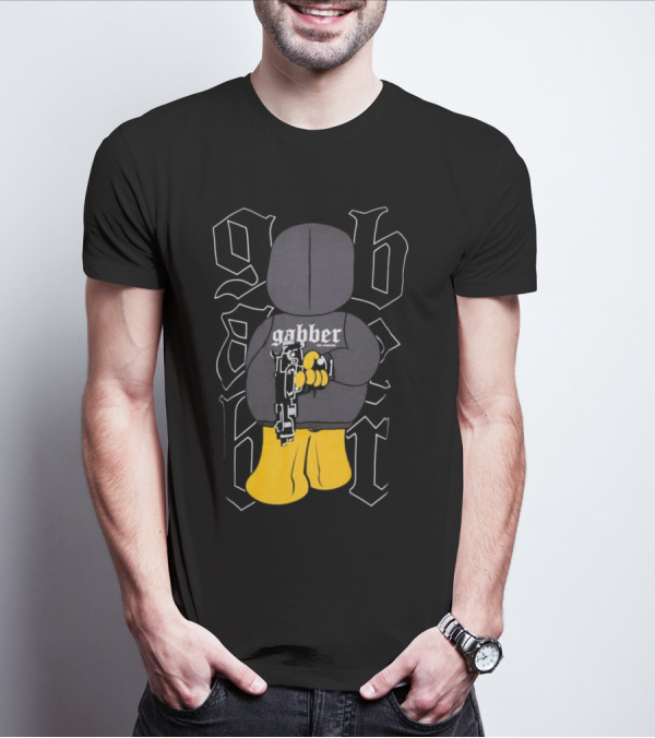 Paul Elstak Gabber Wanna Play Iconic Gabber Character With Toy Gun T-Shirt