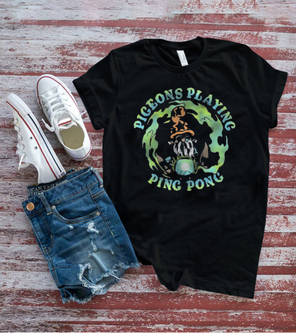 Pigeons Playing Ping Pong Wizard Psychedelic T-Shirt