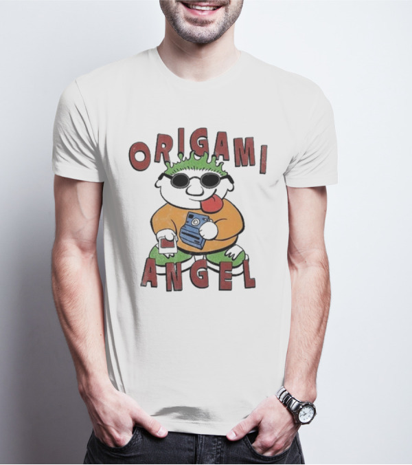 Origami Angel Cartoon Character With Camera And Sunglasses T-Shirt