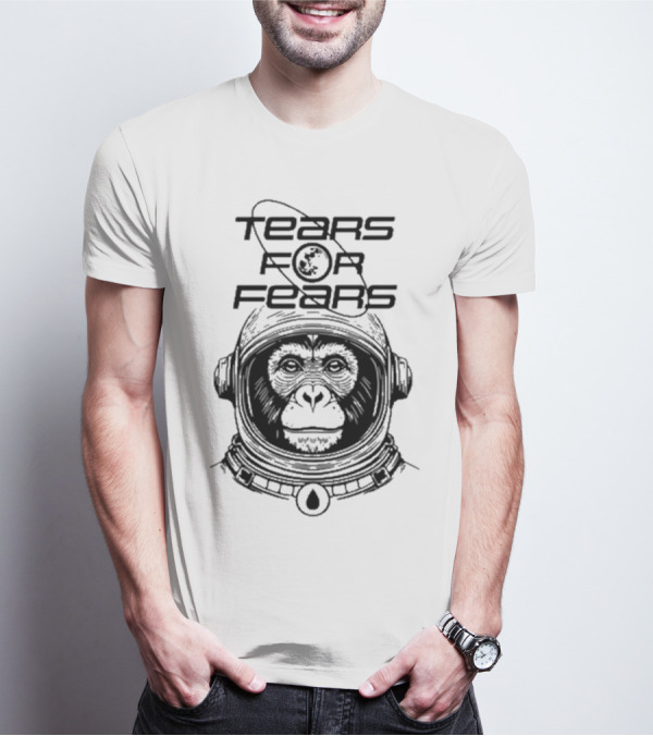 Tears For Fears Space Monkey Astronaut With Planet And Teardrop Helmet T-Shirt