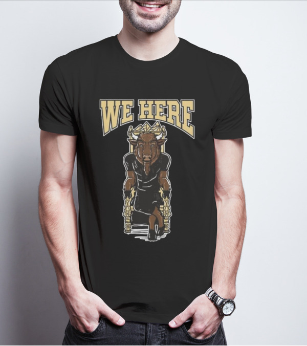 Colorado Buffaloes We Here Charging Bull T-Shirt