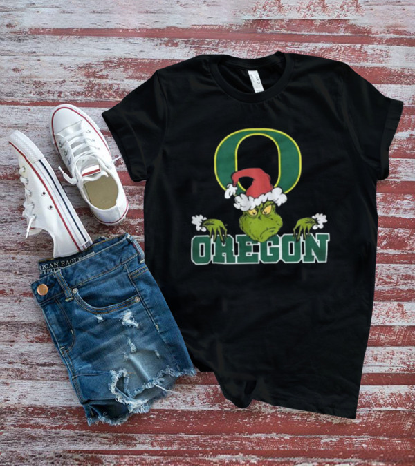NCAA Oregon Ducks Grinch Christmas Football T-Shirt
