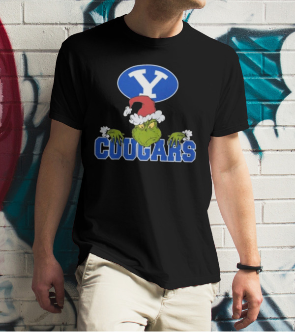 BYU Cougars Grinch Christmas NCAA Football T-Shirt