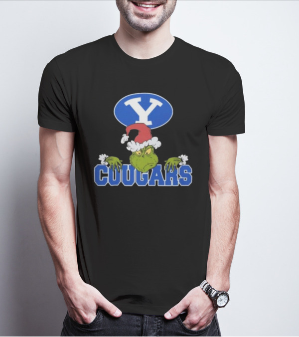 BYU Cougars Grinch Christmas NCAA Football T-Shirt