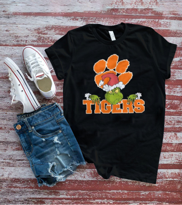 NCAA Clemson Tigers Grinch Christmas Football T-Shirt