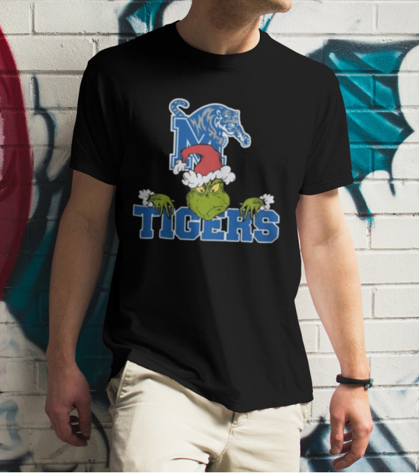 Memphis Tigers Grinch Christmas Football NCAA T-Shirt