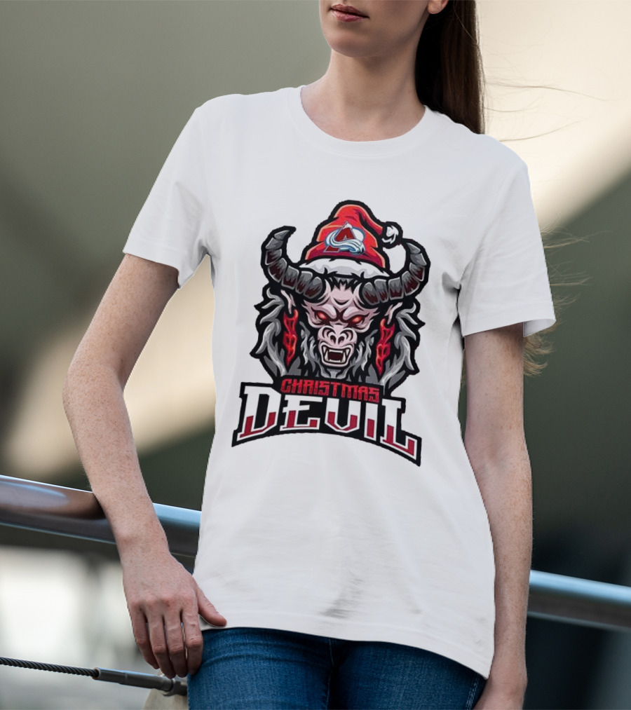 Christmas Devil Colorado Avalanche Krampus NHL Christmas T-Shirt