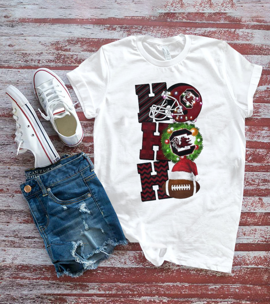 South Carolina Gamecocks Ho Ho Ho Christmas Football Game Day T-Shirt