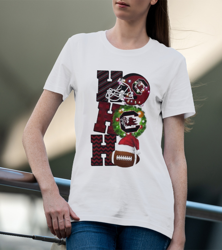 South Carolina Gamecocks Ho Ho Ho Christmas Football Game Day T-Shirt