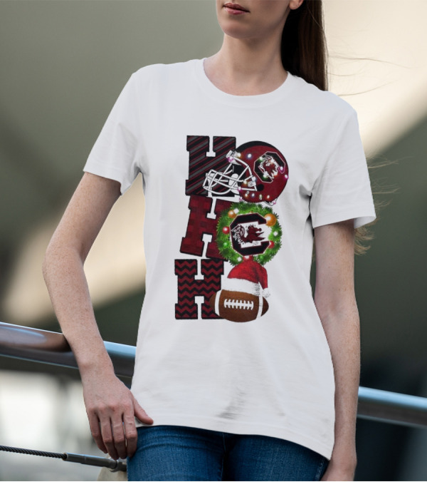 South Carolina Gamecocks Ho Ho Ho Christmas Football Game Day T-Shirt