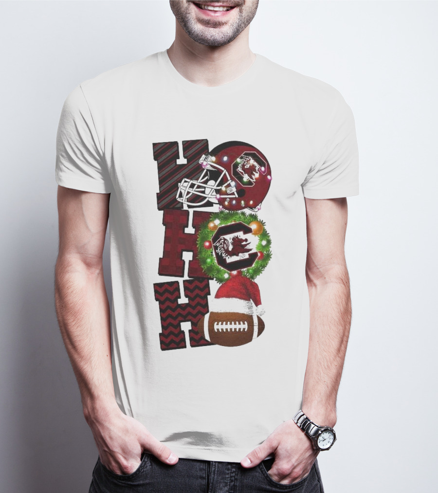 South Carolina Gamecocks Ho Ho Ho Christmas Football Game Day T-Shirt