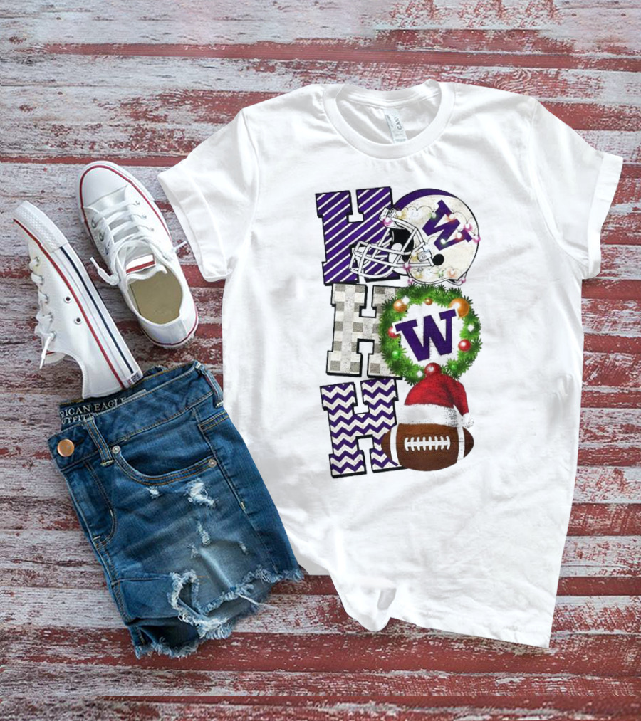 Washington Huskies Football Ho Ho Ho Christmas Game Day T-Shirt