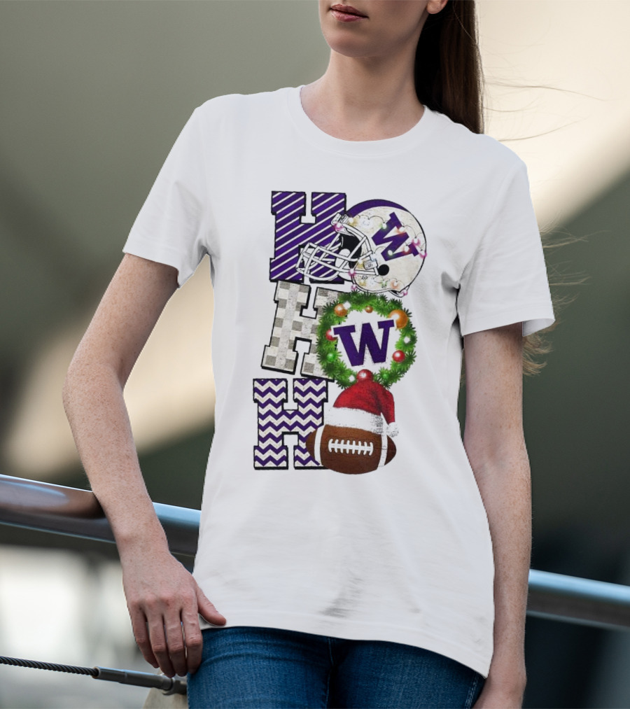 Washington Huskies Football Ho Ho Ho Christmas Game Day T-Shirt