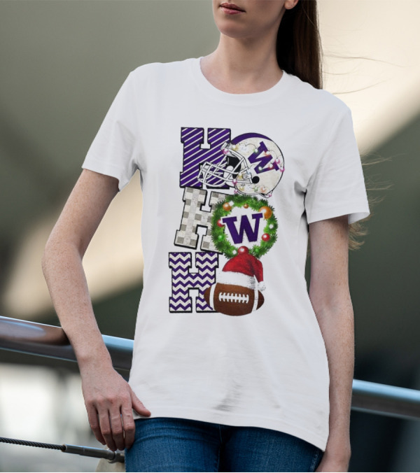 Washington Huskies Football Ho Ho Ho Christmas Game Day T-Shirt