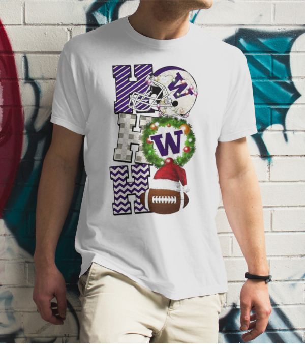 Washington Huskies Football Ho Ho Ho Christmas Game Day T-Shirt