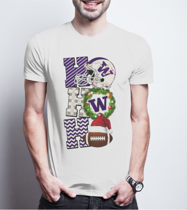 Washington Huskies Football Ho Ho Ho Christmas Game Day T-Shirt