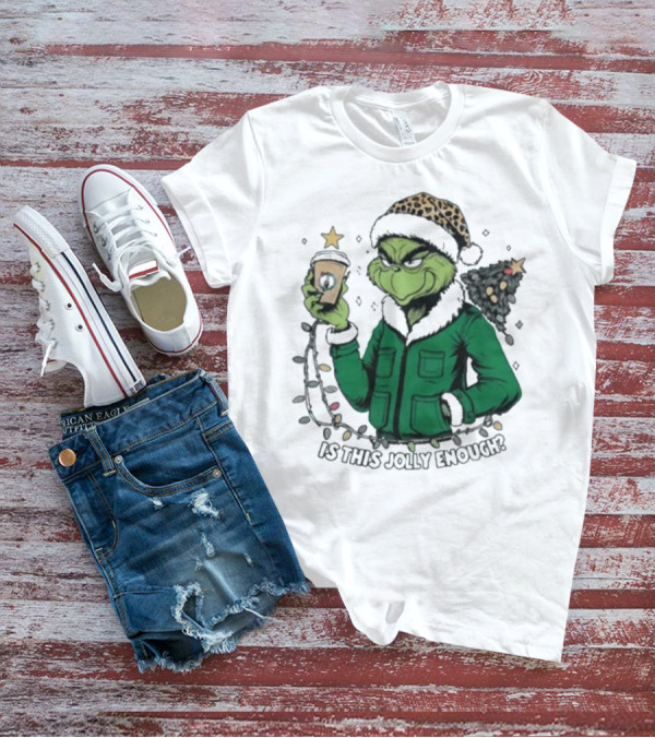 Boston Celtics X Santa Grinch Is This Jolly Enough Merry Christmas Coffee Lights Tree T-Shirt