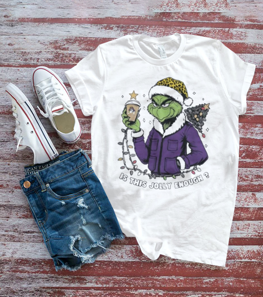 East Carolina Pirates Grinch Is This Jolly Enough Merry Christmas Santa Coffee Cup T-Shirt