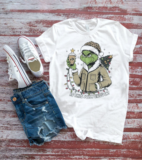 Is This Jolly Enough Colorado Buffaloes Santa Grinch Merry Christmas T-Shirt