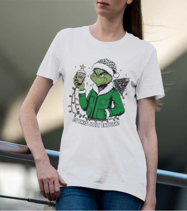 Marshall Thundering Herd Santa Grinch Is This Jolly Enough Merry Christmas T-Shirt